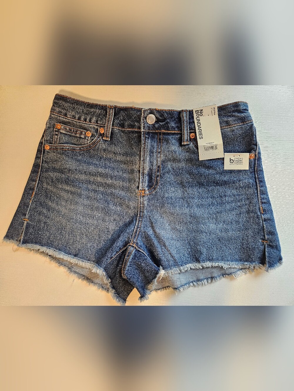 No Boundaries Dark Blue Denim Cutoff Shorts